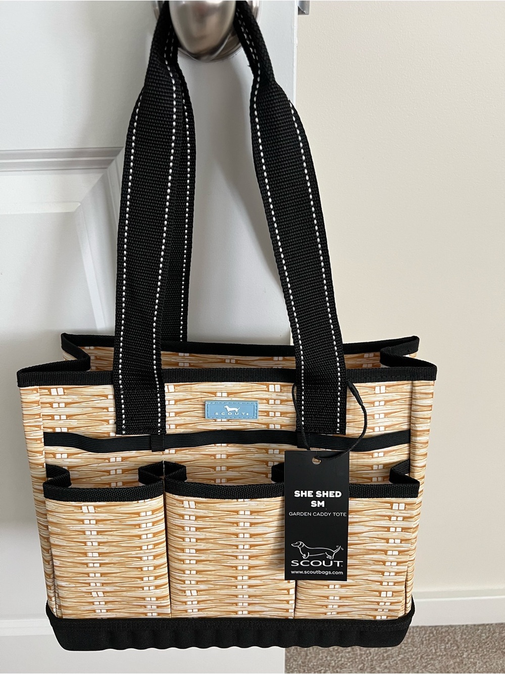 Scout She Shed Small Garden Caddy Tote - Tan & Black